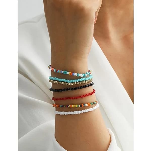 /EA/Farverige perlearmbånd til kvinder Bohemian Stackable Stretch Br