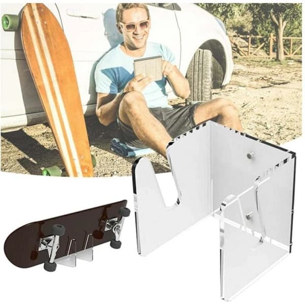 /EA/(Vit) Skateboard Longboard Display Rack Väggfäste Sovrum Vardagsrum Dekorativ Skateboardhängare i akryl
