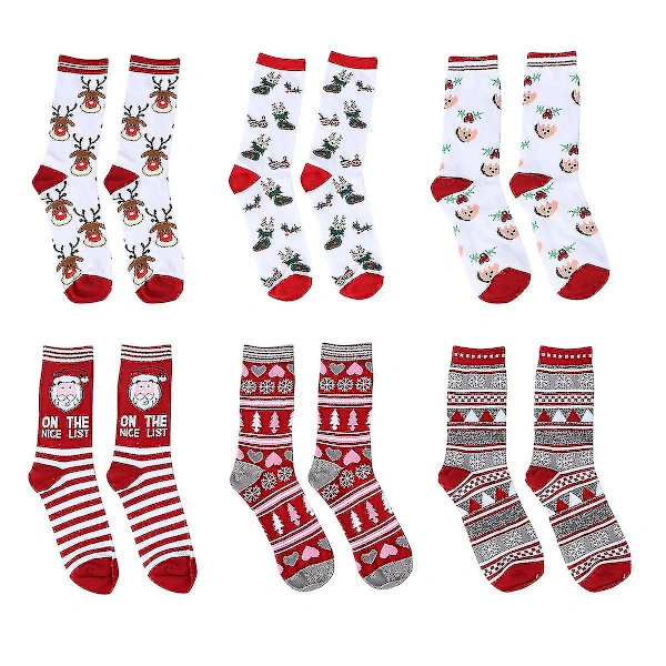 /EA/6 st Julsockor Halvlång strumpa
