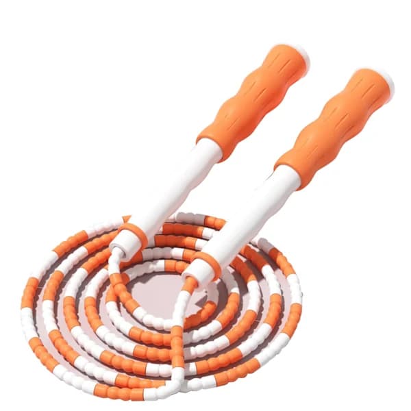 /EA/Justerbart segmentert hoppetau for barn - Fleksibel perlet PP-plast, flokefritt, oransje