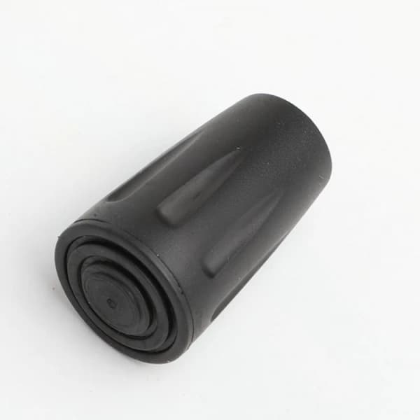 /EA/4-pak - Gummifødder til gåstave 11mm / Vandrestave Sort