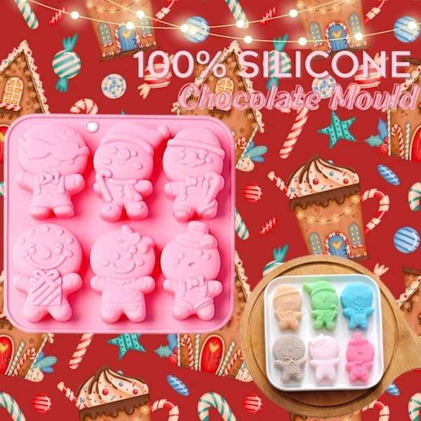 /EA/2 x Julechokoladeforme, 1 x Peberkagemand Silikone Choc