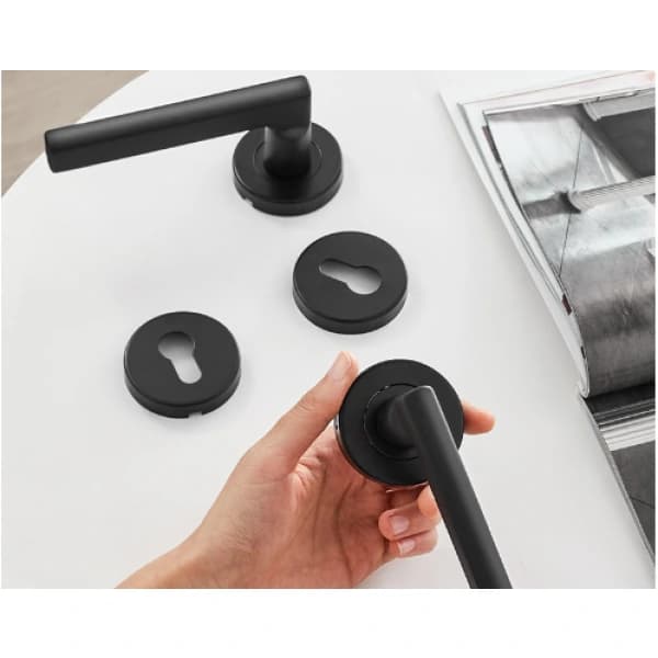 /EA/Par af kronlås - profileret cylinder - sort, 53 mm