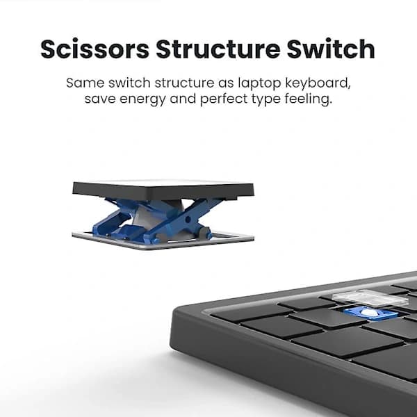/EA/Fällbart tangentbord trådlöst Bluetooth-tangentbord med fällbar pekplatta läderfodral för Windows, Android, iOS, telefon, minitangentbord