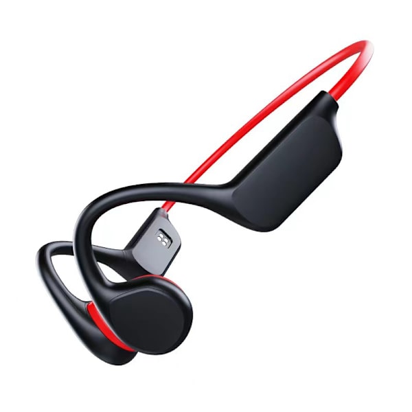 X7 benlednings Bluetooth-hörlurar, inte i örat, vattentäta, simning, utomhuslöpning, trådlösa sportlurar Black Red