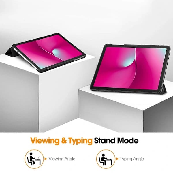 /EA/TKdaddy Etui til T-Mobile REVVL Tab 2 (2025) Anti-Drop Læderstativ Tablet Sort
