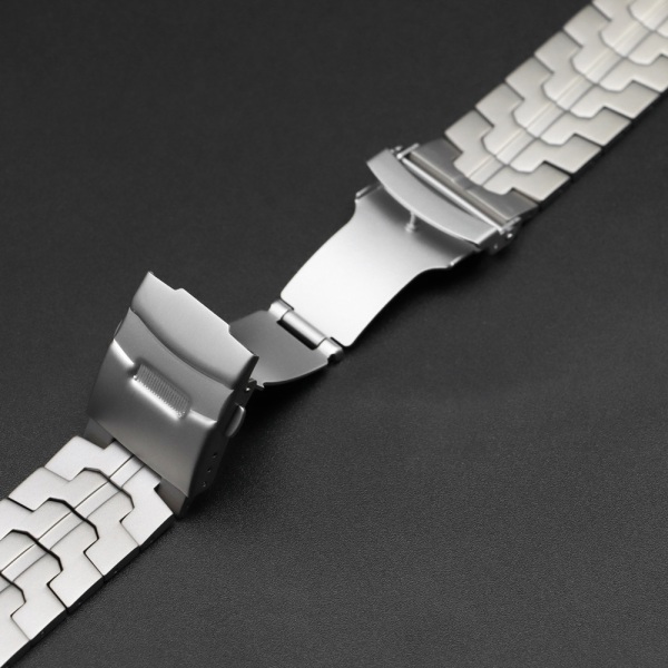 Lämmitys Apple iwatch Ultra 7/6/5/4 -sarjan titan vikbart spänne klockarmband silver 38/40/41mm