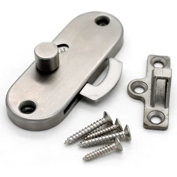 /EA/1 ST 90° Vinkel Glidande Dörrlås Spänne Glidande Dörrlås Låsbult för Lada (1 Förpackning Silver)
