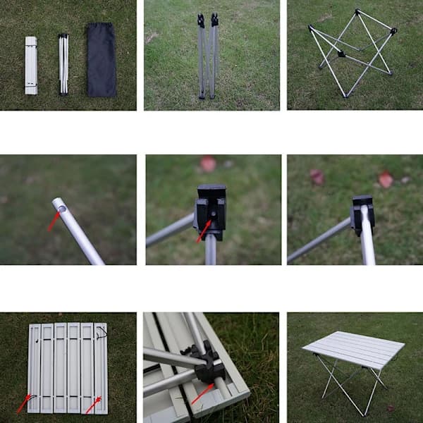 /EA/Bärbart ultralätt hopfällbart campingbord i aluminium med hög hållfasthet