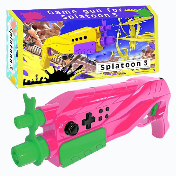 Game Gun Controller Bluetooth-kompatibel Hand Grip Motion Controller til JoyCon Splatoon handle pink green