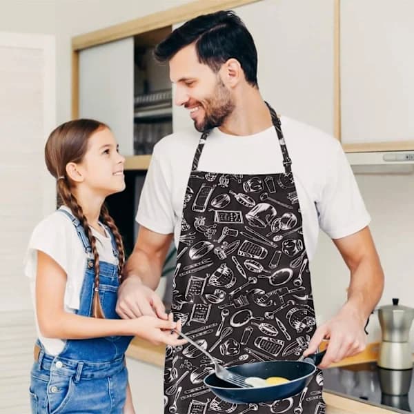 /EA/ Køkkenforklæde til kvinder, unisex kokkeforklæde - justerbart - chili pa