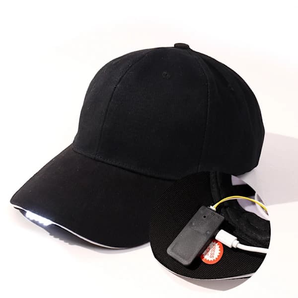 /EA/Superlys LED-baseballkasket (opladelig model - sort), udendørs