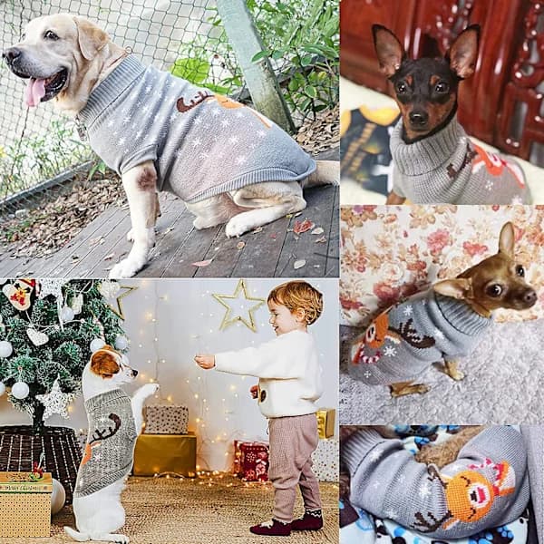 /EA/Hundjulströja, stickad hundvinterrenkostym Cl