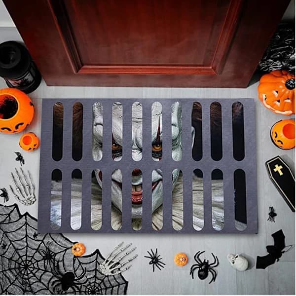 /EA/60 x 40 cm Halloween Dørmåtte - Horror Passage Klovnedørmåtte