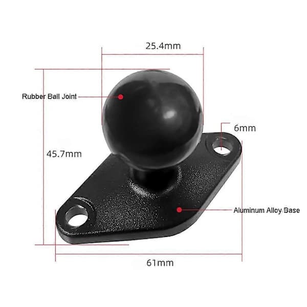 /EA/1\" Kulled Diamantfäste Basplattor Mobiltelefonhållare Gummibelagd Kula