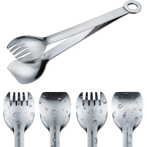 /EA/Mini Appetitvækkere Tænger Rustfrit Stål 4-Dels Sæt, Små Serveringstænger, 15,2 cm (6\", Sølv)