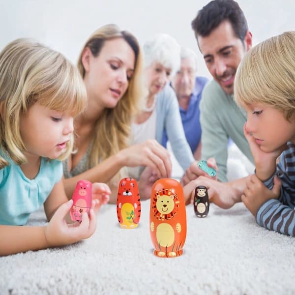 /EA/5 stk. søde russiske trædyr med mønster