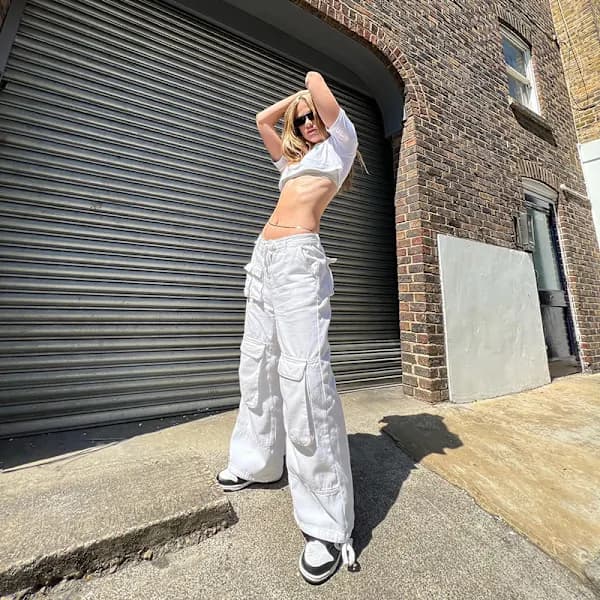 /EA/Dame mid-længde glat hår off white harajuku lys blond