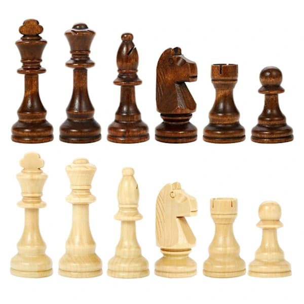 /EA/Träschackset Vikbart schackbrädespelset Bärbart reseschackspel för barn Vuxna