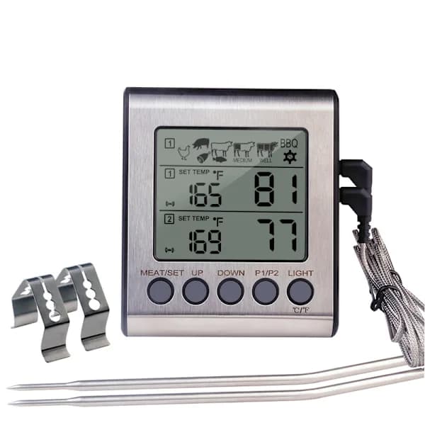/EA/Ugnstermometer Digital Kökstermometer med 2 Temperaturer