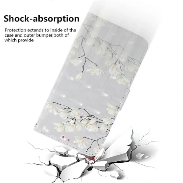 /EA/Etui til iPhone 17 med mønstertryk, læderpung og håndledsrem