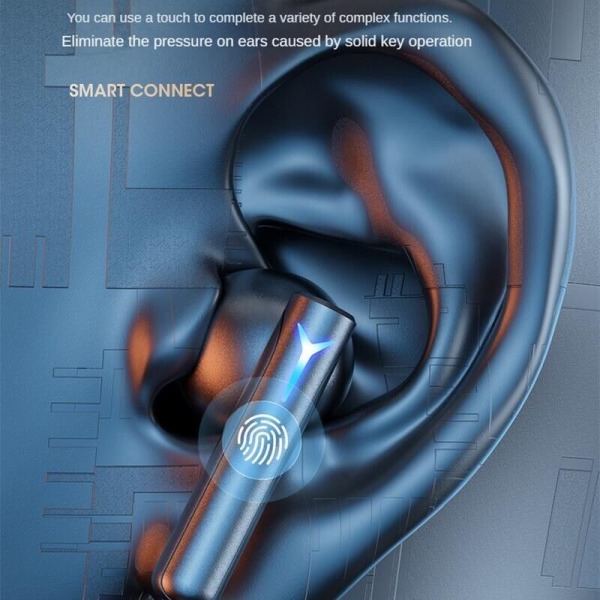 Bluetooth Headset Metal Headphone Game Star Ring Earbud til Android IOS Wireless Silver
