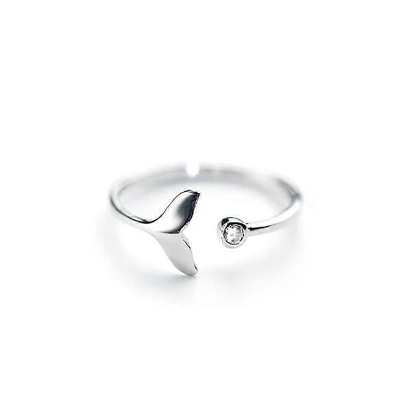 /EA/Stilig Trendy Solid Justerbar Ring Hvalhale Enkel Båndring Fiskeørering