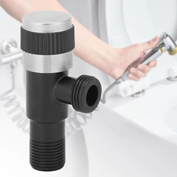 /EA/G1/2in rustfrit stål sort varmt koldt vandhane Triangulær vinkelventil Toilet kontraventil