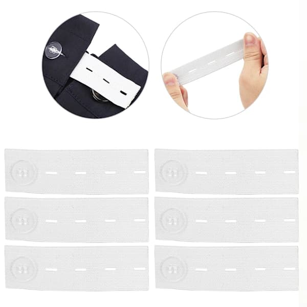 /EA/Bältesförlängningsspänne Justerbart Gravid Midjeband Förlängningsknapp Elastisk Förlängningsknapp Vit