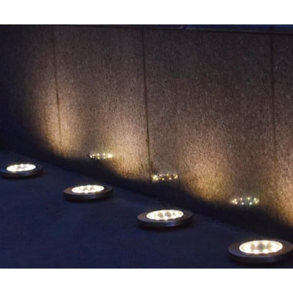 /EA/Sæt med 8 Solar 8 LED underjordiske lamper i rustfrit stål,