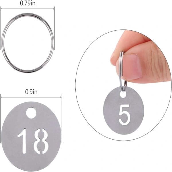 /EA/20 kpl Numeroidut Avaimenperät Pyöreät Numeroidut Avaimenperät