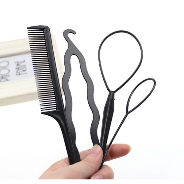 /EA/4 kpl ranskalaisia lettejä Topsy Tail Clip Styling Stick DIY Bun Maker