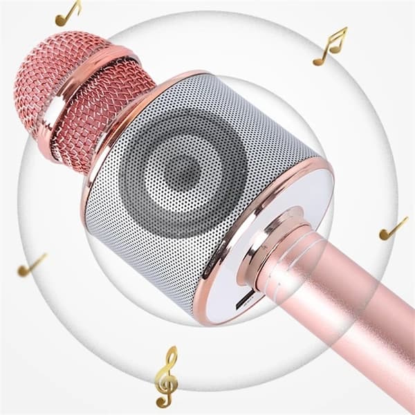 Karaokemikrofoni kaiuttimella ja Bluetoothilla, ruusukulta