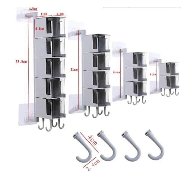/EA/Kryddställ Operforerad Väggmonterad Kryddbox 2 Lager Rotary