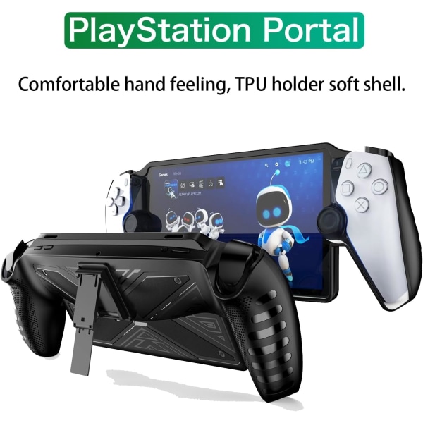 Case för PlayStation Portal- case, ultratunt och lätt Kickstand- case i silikonfodral för PS Portal- case Black
