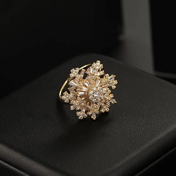 /EA/Snurrande snöflinga ring roterande ring dammode pe