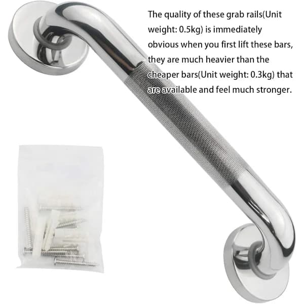 /EA/12 tommer/300 mm badekarhåndtak med sklisikkert grep, robust rustfritt stål