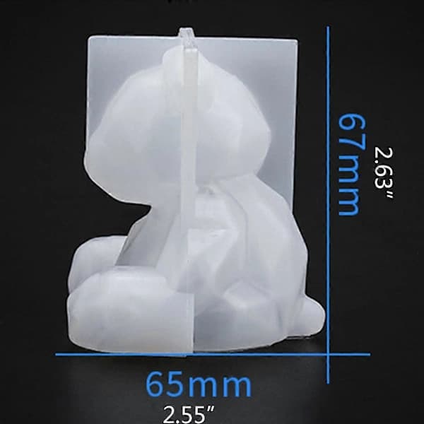 /EA/DIY Håndværk Bil Aromaterapi Silikoneform 3D Håndlavet Geometrisk Bjørneform