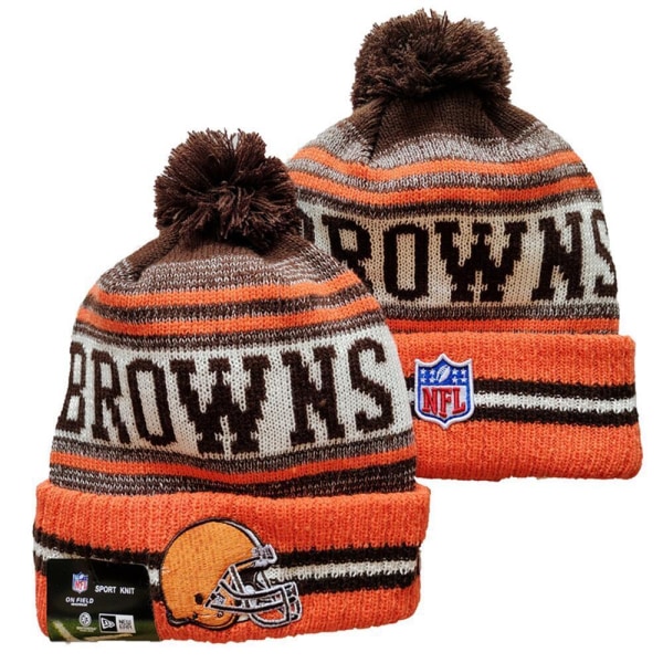 NFL Aldult Unisex American Football Sport Knit Beanie Hat FleecevuorattuYksi koko sopii useimpiin Cleveland Browns