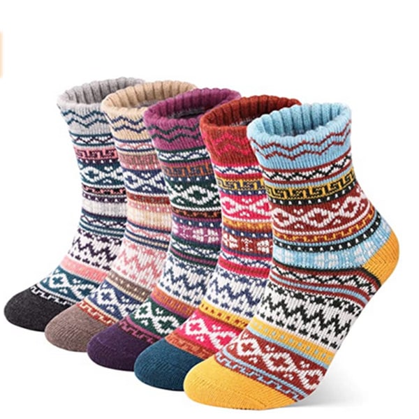 5 par nordiska thermal för män Vinter Varm Tjock Walking Hike Chuncky Sock D