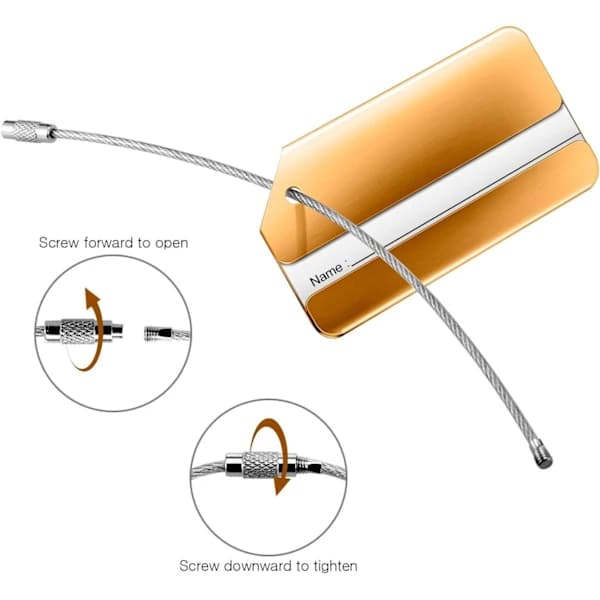 /EA/ (6 stk.) Bagasjelapper i aluminiumslegering med rustfrie ståltråder