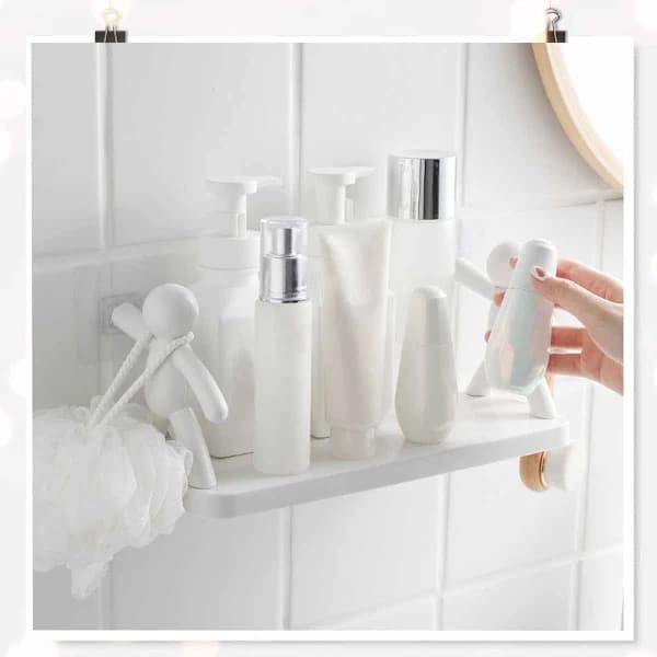 /EA/Badeværelse Flydende Plast Væghylde - Makeup Opbevaring Krydderi Organizer