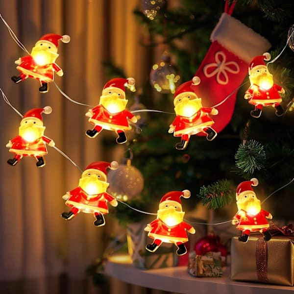/EA/2m Julgransljus Jultomte Käpp Snögubbe Julklocka