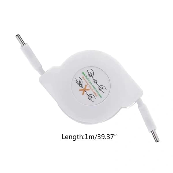 Infällbar PD 60W USB C till USB C Datakabel, Snabbladdningskabel för Laptop för Typ C Telefoner, Switchar, Surfplattor