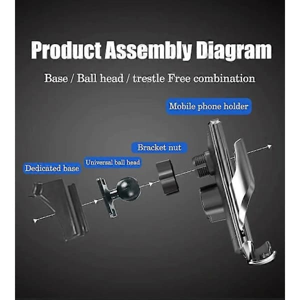 /EA/Mobiltelefonholder for bil for Jaguar E-PACE E PACE EPACE 2018 2019 2020 Telefonstativ Feste Luftventil Tilbehør for Iphone Stil a