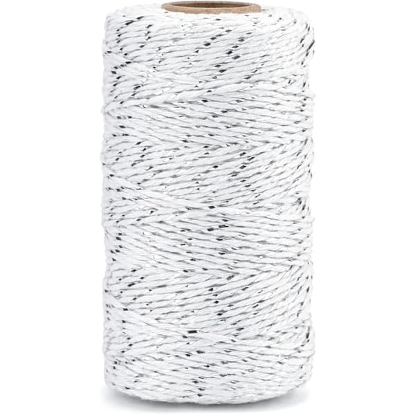 /EA/##/100M Silvertråd, Vit Bomulls Sisalrep, Guld Bager Sisalrep##/