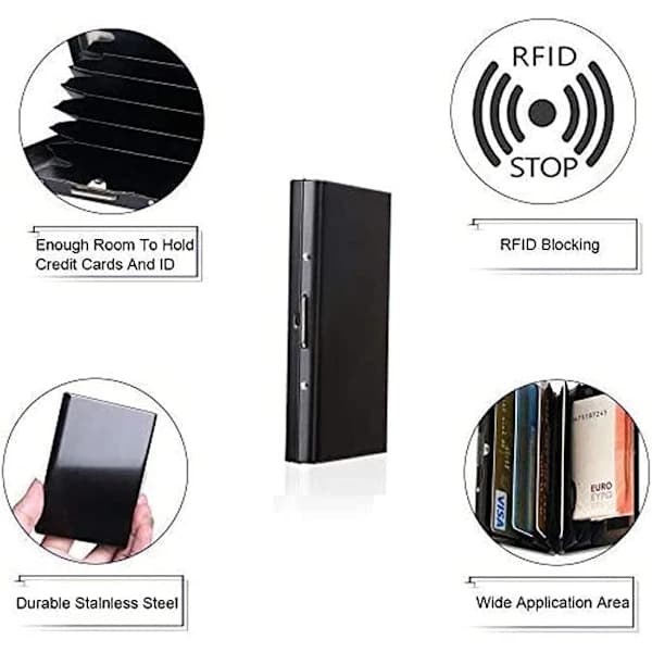 /EA/2 stk. visittkortholder, RFID-kortholder, kredittkortholder,