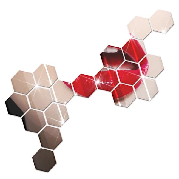 /EA/24 st hexagonformade spegelväggdekaler i akryl