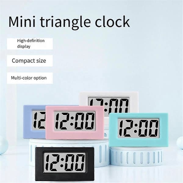 /EA/Mini Klocka LED-Skärm Elektronisk Digital Väckarklocka Skrivbordsklocka Vit