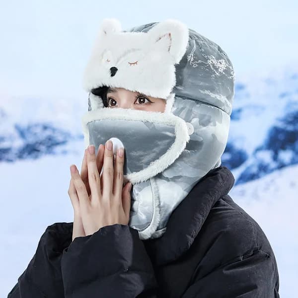 /EA/Fox Lei Feng Hue - Efterår og Vinter Mørkegrå Plys Tyk C